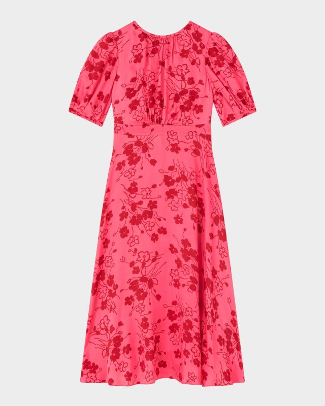 Jem Floral-Print Seersucker Midi Dress